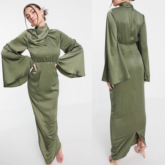 *ASOS maxi dress w/ fluted sleeve - Picture 1 of 12